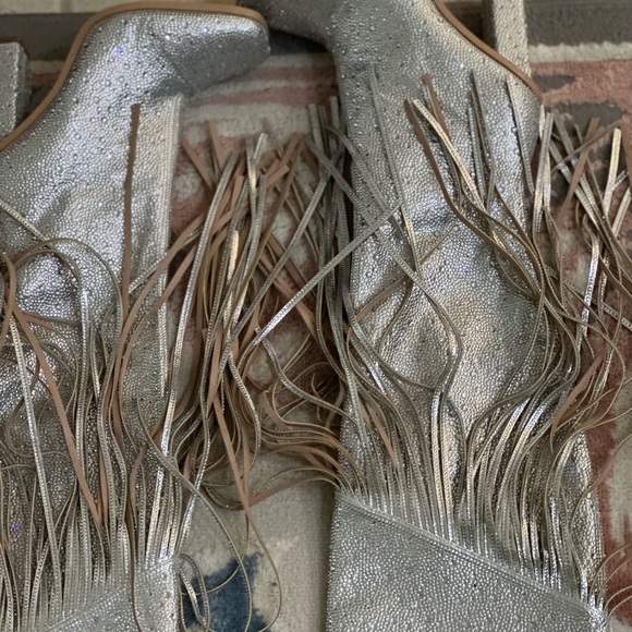 Beautiful swarkowski over the calf boots 4 inch heel 91/2 wide - Picture 15 of 15